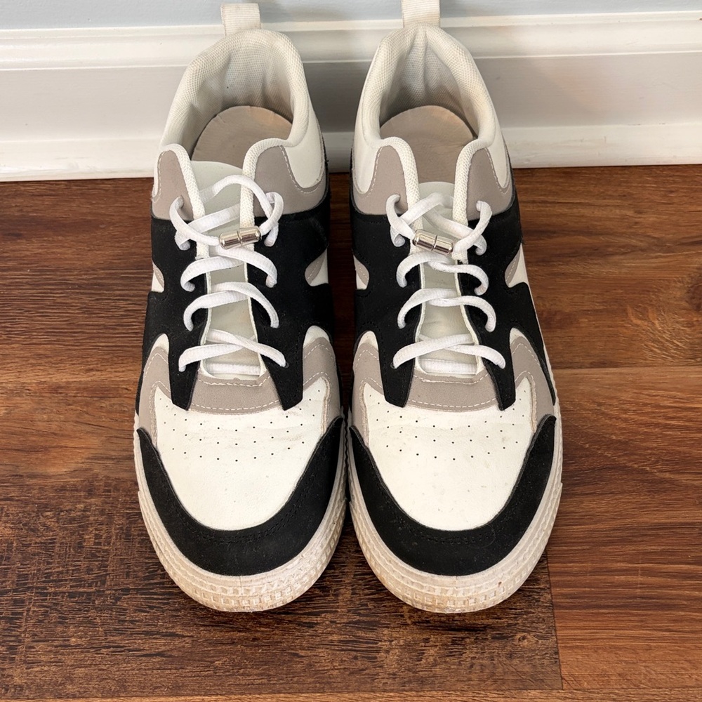 White, Black & Gray Casual Sneakers